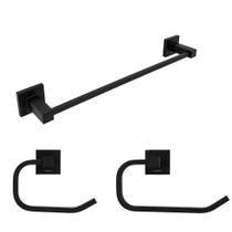 Porta Toalha Modaza Nero 40 cm, Porta Papel Higiênico e Porta Toalha Rosto, Preto Porta Toalha Modaza Nero 40 cm, Porta Papel Higiênico e Porta Toalha Rosto, Preto