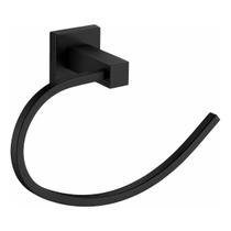 Porta Toalha Quadrado Para Banheiro Com Dupla Fixação Preto Fosco Black Porta Toalha Quadrado Para Banheiro Com Dupla Fixação Preto Fosco Black