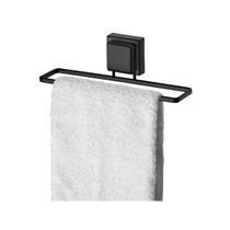 Porta toalha rosto banheiro ventosa preto fosco 25 cm 8053pt Porta toalha rosto banheiro ventosa preto fosco 25 cm 8053pt