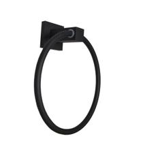 Porta Toalha Rosto E Mãos Preto Fosco Argola Banheiro Metal Porta Toalha Rosto E Mãos Preto Fosco Argola Banheiro Metal
