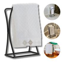 Porta Toalha Rosto Mão Bancada Pia Banheiro Lavabo Preto Fosco Porta Toalha Rosto Mão Bancada Pia Banheiro Lavabo Preto Fosco