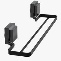 Porta Toalha Suporte Toalheiro Com Ventosa Duplo Preto F.Max