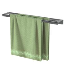 Porta Toalha Toalheiro Duplo 50 CM Grafite/Cinza Aluminio Porta Toalha Toalheiro Duplo 50 CM Grafite/Cinza Aluminio