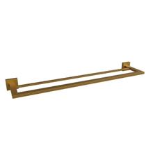 Porta toalha toalheiro duplo dourado gold matte 60 cm eterna italy line inox fosco 600 mm