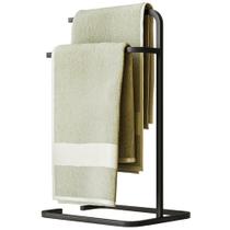 Porta Toalha Toalheiro Duplo Lovell Bancada Lavabo Preto Dhom Preto