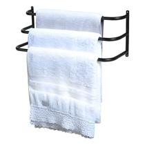 Porta Toalha Triplo Porta Ou Parede Preto 48cm SF