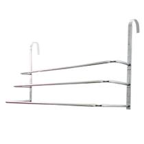 Porta Toalha Triplo Prata de Parede Brilhante