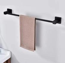Porta toalhas de banho 50 cm preto fosco Porta toalhas de banho 50 cm preto fosco