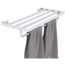 Porta Toalhas de Banho Branco Duplo Toalheiro Hotel Empire