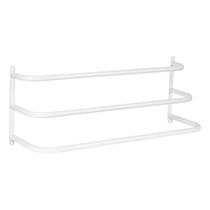 Porta Toalhas De Banho Triplo Para Parede Branco 60cm FS Porta Toalhas De Banho Triplo Para Parede Branco 60cm FS