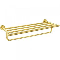 Porta Toalhas de Hotel com Prateleira Inox Tarsila Dourado Porta Toalhas de Hotel com Prateleira Inox Tarsila Dourado