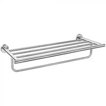 Porta Toalhas de Hotel com Prateleira Inox Tarsila Escovado Porta Toalhas de Hotel com Prateleira Inox Tarsila Escovado