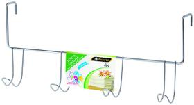 Porta toalhas de porta cromado com 4 granchos - Cód 02204