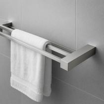 Porta Toalhas Duplo Inox Escovado 54,5 cm Dupla Barra Anticorrosão para Banheiro Linha Paris WESTING by BSMIX