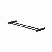 Porta Toalhas Duplo Para Banheiro 30cm Orion Suporte Preto 1031030OR