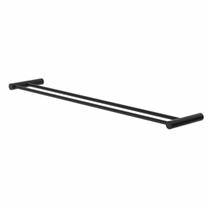 Porta Toalhas Duplo Para Banheiro 70cm Orion Suporte Preto 1031070OR