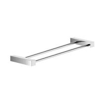 Porta Toalhas Duplo Para Banheiro Metal Alto Brilho 32cm Troia Porta Toalhas Duplo Para Banheiro Metal Alto Brilho 32cm Troia