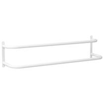Porta Toalhas Duplo Para Porta Ou Parede Branco 48cm FS Porta Toalhas Duplo Para Porta Ou Parede Branco 48cm FS