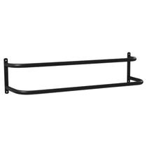 Porta Toalhas Duplo Para Porta ou Parede Preto 60cm FS Porta Toalhas Duplo Para Porta ou Parede Preto 60cm FS