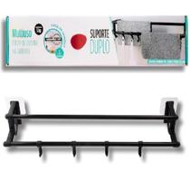 Porta Toalhas Duplo Suporte de Metal Toalheiro Para Box