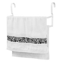 Porta Toalhas Duplo Suporte Toalheiro Para Box Branco