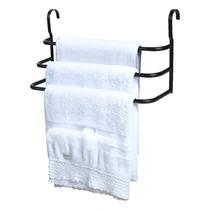 Porta Toalhas Para Box 48cm Toalheiro Triplo Preto Fosco SF