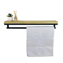 Porta Toalhas Strassis Design SD-4002 Metal e Madeira Cor: Preto