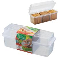 Porta Torradas e Biscoitos Com Divisorias Transparente Nitron Porta Torradas e Biscoitos Com Divisorias Transparente Nitron