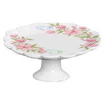 Porta Torta Com Pé Páscoa Flower Rabbit