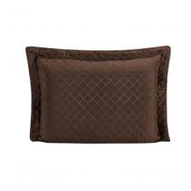 Porta Travesseiro Com Debrum Requinte Liso 01 Peça - produzido na cor Marrom