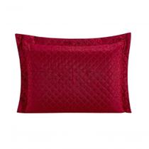 Porta Travesseiro Com Debrum Requinte Liso 01 Peça - Vermelho Porta Travesseiro Com Debrum Requinte Liso 01 Peça - Vermelho