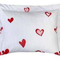 Porta Travesseiro Decorativo Desire Estampado 1 Peça Percal 200 Fios 100% Algodão - Estampa Love Porta Travesseiro Decorativo Desire Estampado 1 Peça Percal 200 Fios 100% Algodão - Estampa Love