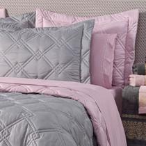 Porta Travesseiro Diamante 180 Fios Cinza Porta Travesseiro Diamante 180 Fios Cinza