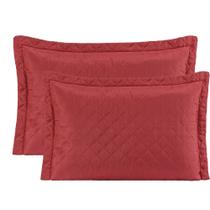 Porta Travesseiro Liso Microfibra 50cm x 70cm Kit 02 Peças Matelado Ultrassônico - Vermelho