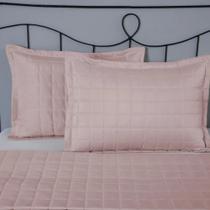 Porta Travesseiro Matelado Com Abas 70x50cm Relevo Quadriculado - 2 Peças