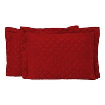 Porta Travesseiro Matelado Vermelho Casaborda 2 Peças Porta Travesseiro Matelado Vermelho Casaborda 2 Peças