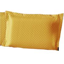 Porta Travesseiro Requinte 65cm x 45cm 100% Poliéster 1 Peça Amarelo - Enxovais Aquarela