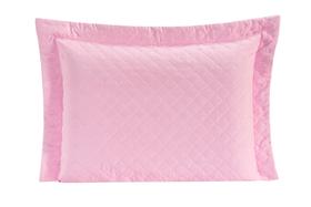 Porta travesseiro requinte liso - rosa