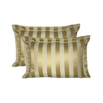 Porta Travesseiros 50 X 70 Útil com Abas Jacquard Listrado 2 Peças