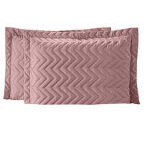 Porta Travesseiros Matelado Zig Zag 02 Peças Rosê