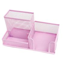 Porta Treco com Organizador De Mesa Escritório metal aramado com 3 divisórias Caneta Lápis - Rosa-03 - Luthi Comércio de Presentes