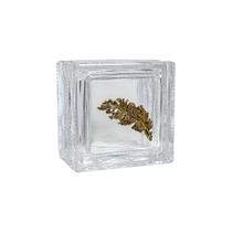 Porta Treco de Vidro Cristal Quadrado com Tampa