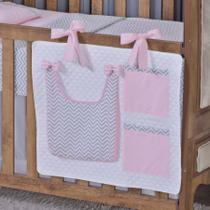 Porta Treco e Fralda Organizador Quarto de Bebê Menino Menina 1 Peça Com Laço