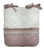 Porta treco para bebê 1 pçs (porta fraldas) gaby - palha c/ rosê nude - c/ ziper -tecido 100% algodão - fofinho
