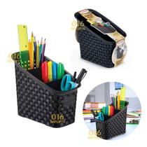 Porta Treco Preto Lápis Controle Talheres Plastico Rattan