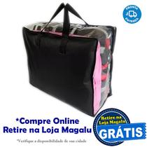 Porta Tudo com Alça - Reforçado e com Visor - Multiuso - Guarda Roupas - Ideal para edredon, cobertor, colcha - PANAMI