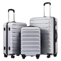 Porta USB Coolife Carry-on Spinner TSA Lock 28" prateada