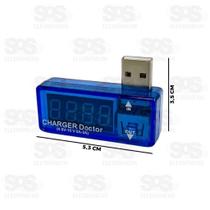 Porta Usb Medidor Voltagem verificador Amperagem Corrente Azul