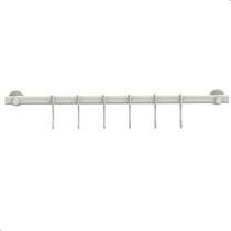Porta Utensílios De Parede Branco 40cm Com 6 Ganchos UN Porta Utensílios De Parede Branco 40cm Com 6 Ganchos UN