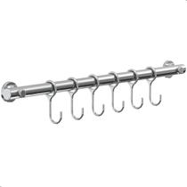 Porta Utensílios E Talheres 40cm Com 6 Ganchos Cromado FS